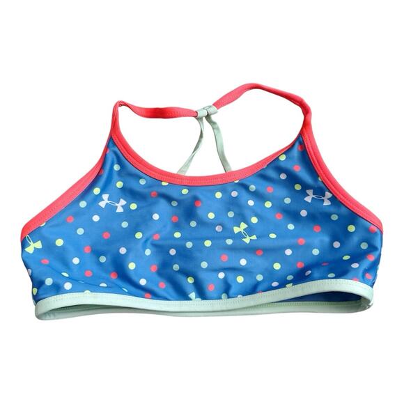 UNDER ARMOUR Girls Youth Size 10 Polka Dot 2 Piece Bikini Swim Bathing Suit - Picture 3 of 6